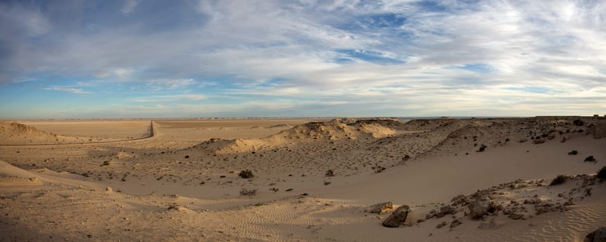 Landscape of the peninsula in Ad Dakhla, south Morocco.