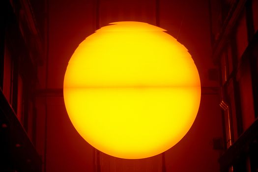 London - January 21, 2004: Eliasson's The Weather Project, which created a fake sun inside the Tate Modern, drew more than two million visitors to the London gallery.