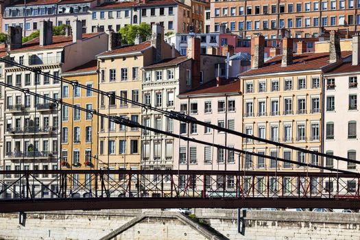buildings washed in the warm afternoon sunlight, Lyon, France