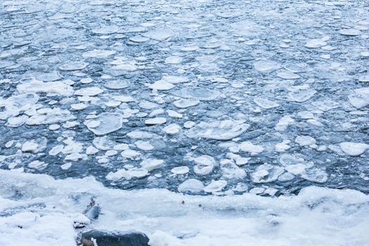 Ice pieces in a lake