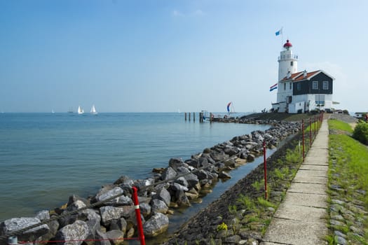 The road to lighthouse, Marken, the Netherlands