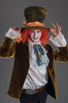 Funny crazy hatter from wanderland character