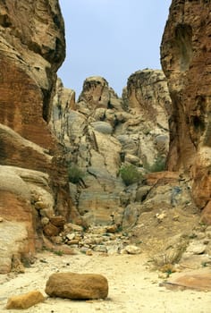landscape in the area of ancient city of Petra in Jordan