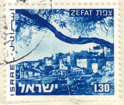 ISRAEL - CIRCA 1974: stamp printed by Israel shows Zefat, series israel landscapes, circa 1974