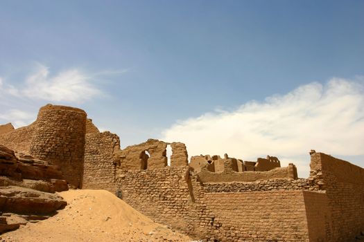Old fortress close to Aswan in Egypt.