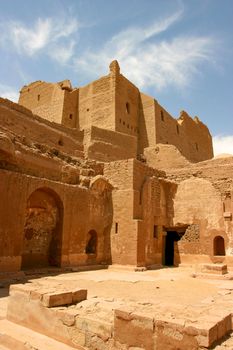 Old fortification in Aswan in the desert in egypt