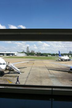 Preparation of the aircraft before departure in Buenos Aire Airport, Argentina