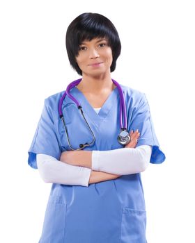 asian female doctor isolated