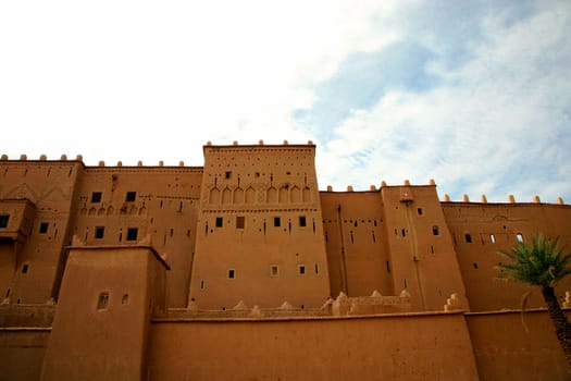 Old Fort - the kasbah in ouarzazate with a blue sky