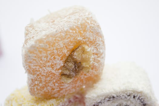 Sweet Turkish delight traditional dessert.