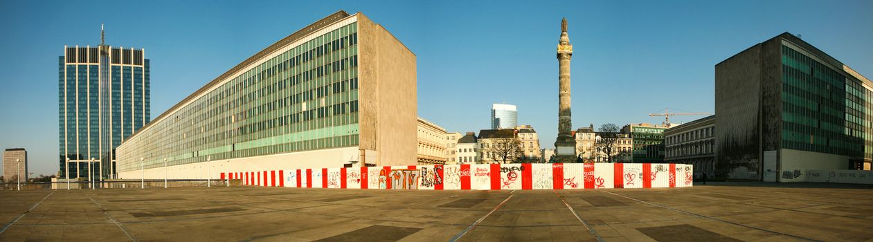 Old Ministry of Education district in Brussels - panoramic view of brussels