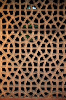 Detail of a window at the  Humayun tomb in New Delhi