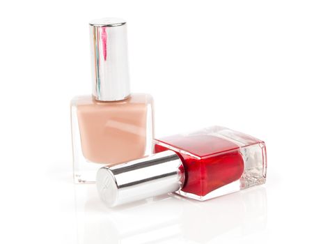 nail polishes isolated on white