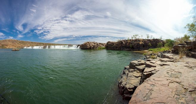 Panorama of the Gouina Falls on the river near Kayes in Senegal, 2011