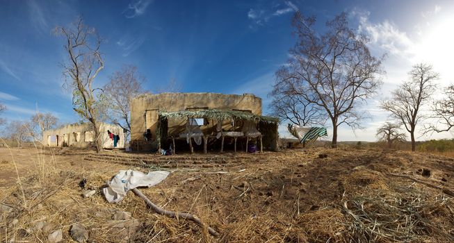 Abandoned old homestead near by Kayes in Mali. horizontal composition.