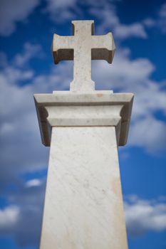 Christian Cross with blue sky in Nevada state