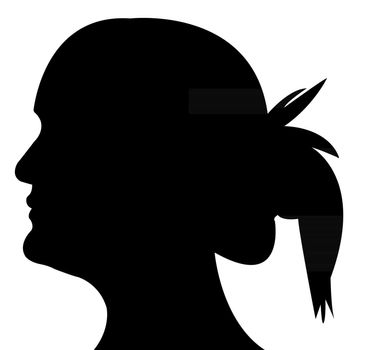 lady head silhouette vector