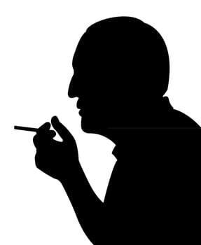 smoking man silhouette vector