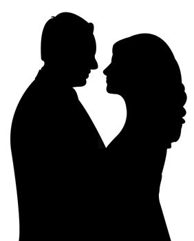 silhouette vector of a couple