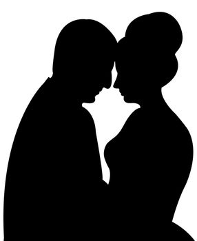 silhouette vector of a couple