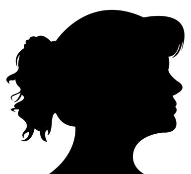 lady head silhouette vector