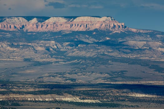 Panoramic view to one of Bryce Canyon area late afternoon