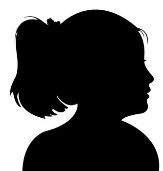 a child head silhouette vector