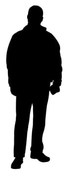 standing man silhouette vector