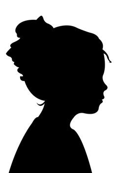 a child head silhouette vector