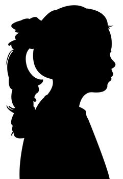 a child head silhouette vector