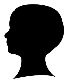 a child head silhouette vector