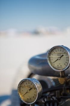 Salt Lake, Utah - September 8: Detail of a vintage Packard car engine during the World of Speed at Bonneville Salt Flats Recreation Area Utah USA.