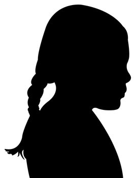 a child head silhouette vector