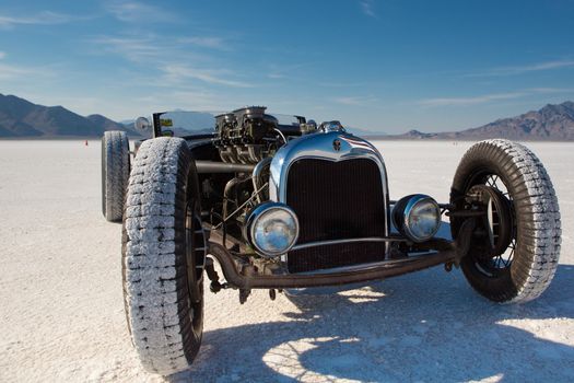 BONNEVILLE SALT FLATS, UTAH, SEPTEMBER 8: Vintage Packard racing car during the World of Speed 2012.