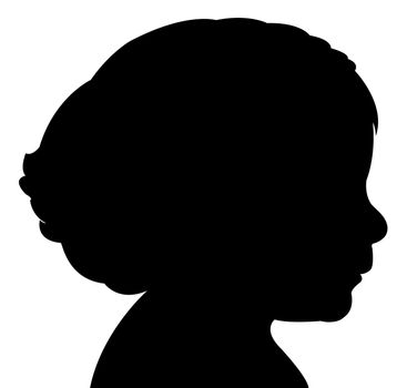 a child head silhouette vector