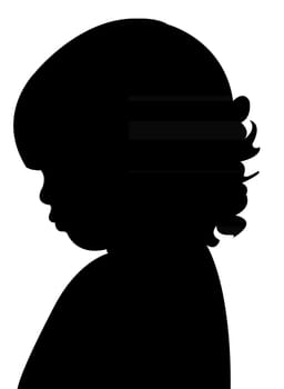 a girl head silhouette vector