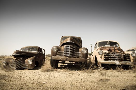 Abandoned vintage car in the Utah, vintage style photo