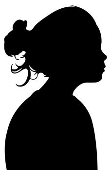 a girl head silhouette vector