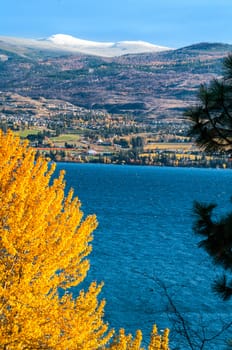 Snow on Little White in the early fall across Lake Okanagan