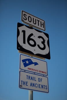 163 Sign road in the Utah, Trail of the ancients