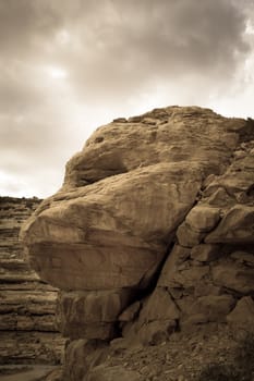 Detail view of the valley of the gods. Retro style image