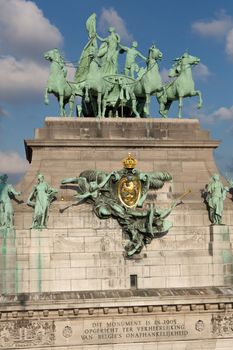 Triumphal Arch in Cinquantennaire Park in Brussels, Belgium