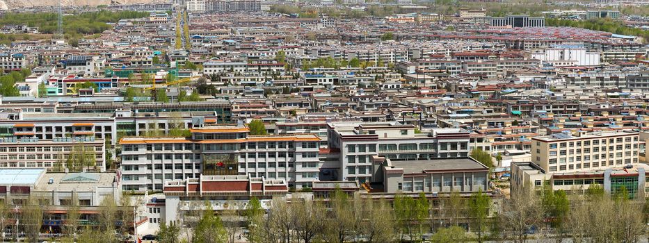 The new downtown of Lhasa, Capital of Tibet in China