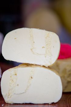 Market of Lhasa, close up of Yak milk based cheese, China
