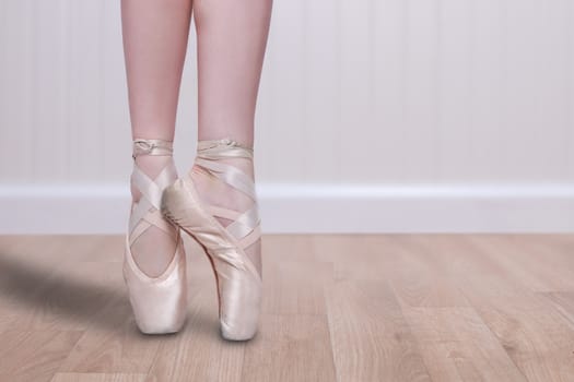 Ballet Dancer En Pointe With Copy Space