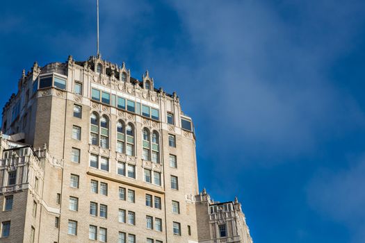 Old and classical architecture in San Francisco with a blue sky. 2012