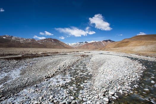 Landscape along the Friendship Highway between Tibet and Nepal