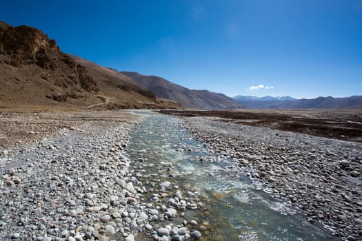Landscape along the Friendship Highway between Tibet and Nepal
