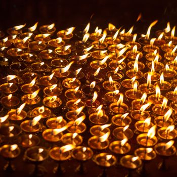 Church candles in Kathmandu.Various photographs of Kathmandu in Nepal