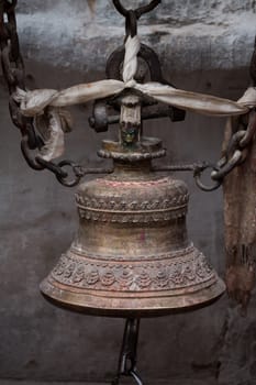 Close-up from a prayers bell in a temple Kathmandu, Nepal